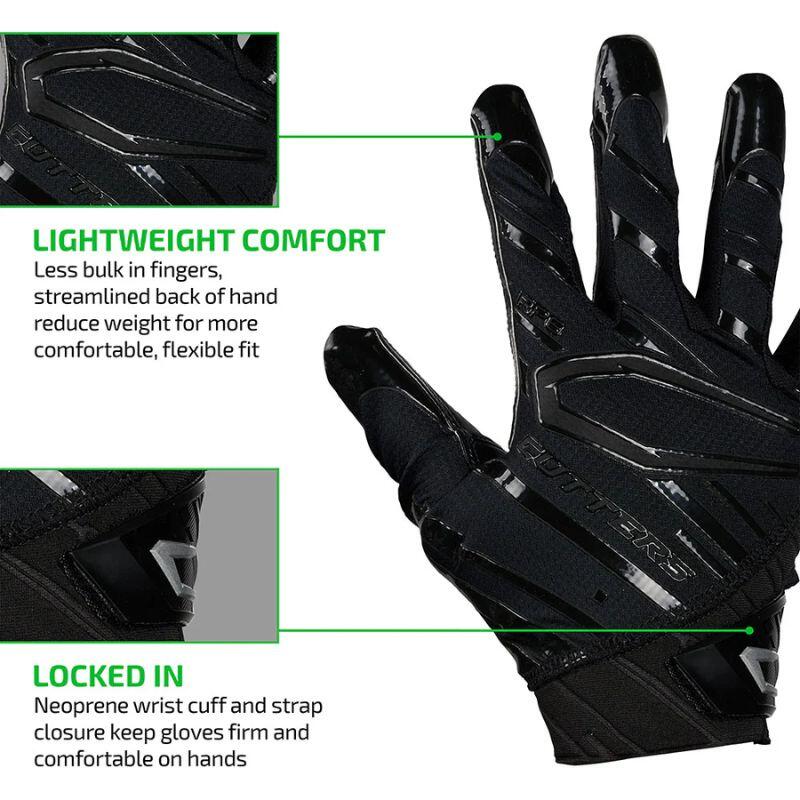 Cutters CG10680 Rev Pro 6.0 Receiver Gloves Solid XL Black 3/7