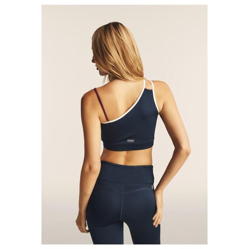 Brassière de sport à une seule bretelle avec détails contrastés