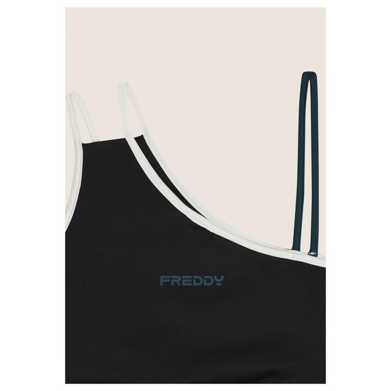 Brassière de sport à une seule bretelle avec détails contrastés
