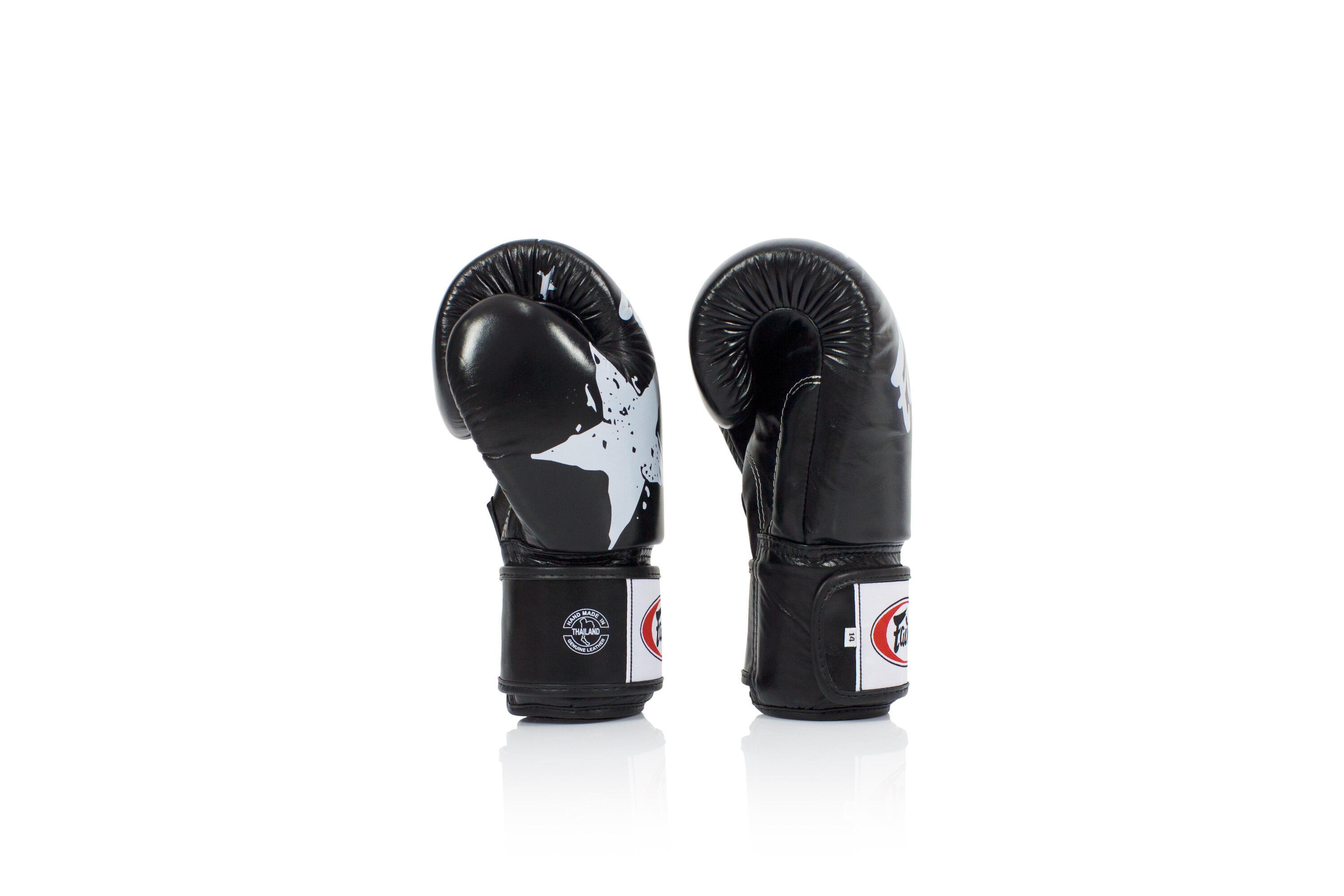 Fairtex BGV1-N Leder Boxhandschuhe - Nation Print Schwarz 14 Unzen 3/5