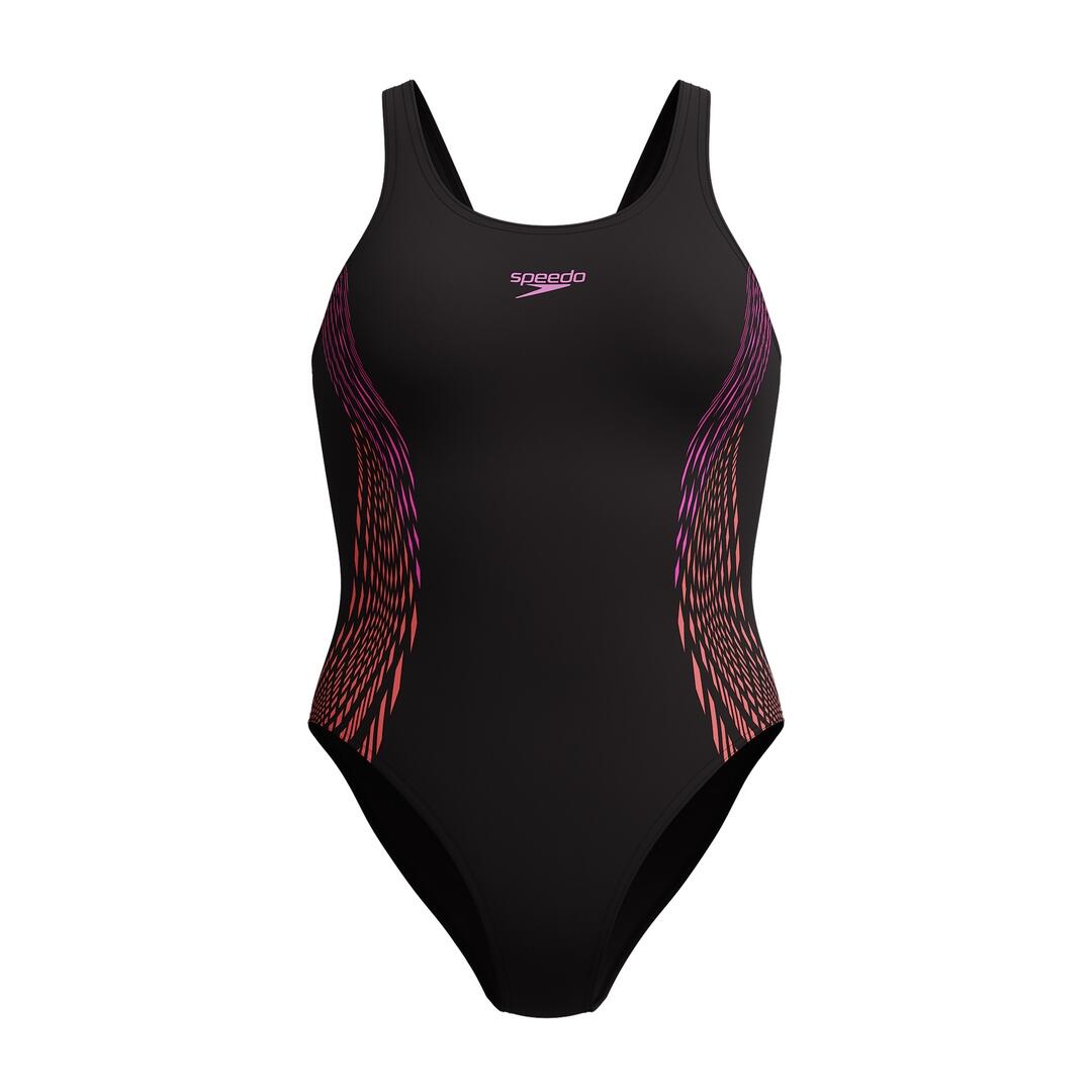 Speedo Badeanzug Placement Muscleback Schwarz / Lila 5/7