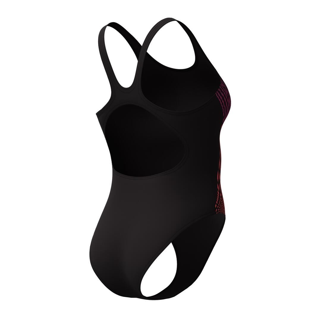 Speedo Badeanzug Placement Muscleback Schwarz / Lila 4/7