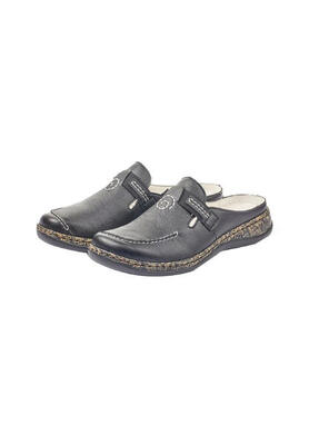 Rieker Damen Clogs Pantoffel Slipper 46393-00 schwarz