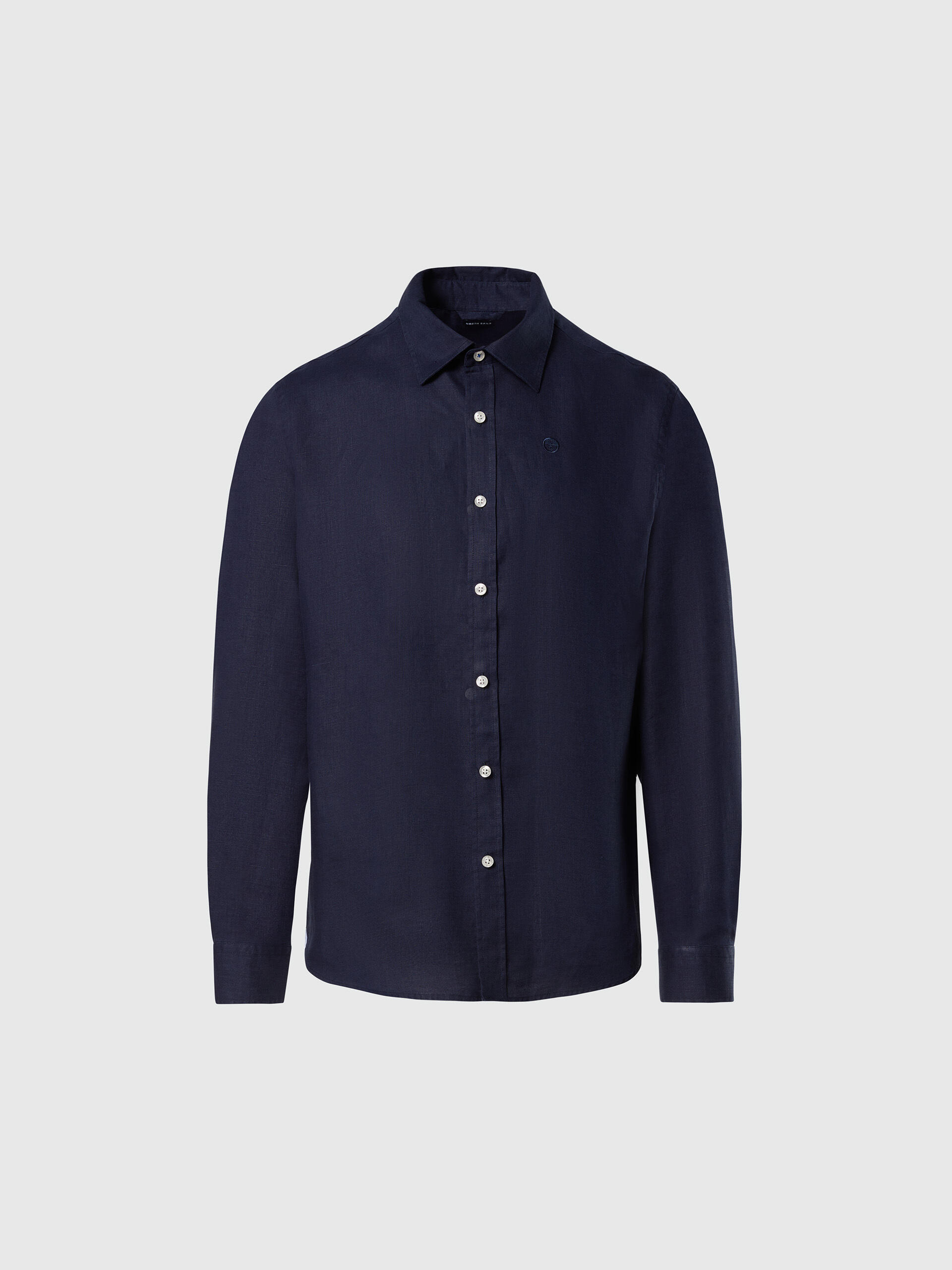 Camisa de lino con logo bordado para hombre 3/3