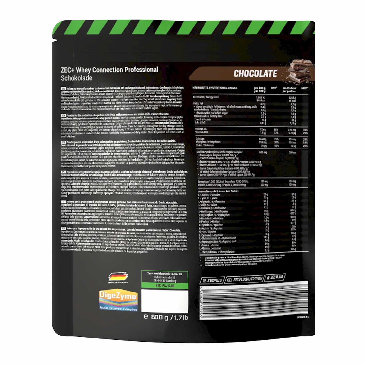 Zec+ Whey Connection Professional (800g) Chocolate - Proteine 2/3