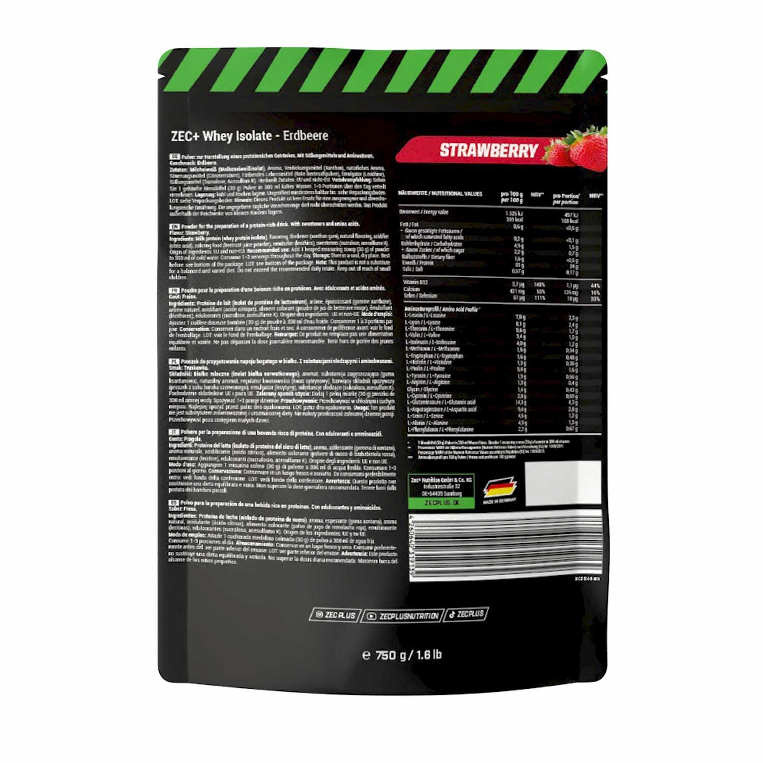 Zec+ Whey Isolate (750g) Strawberry - Proteine 2/3