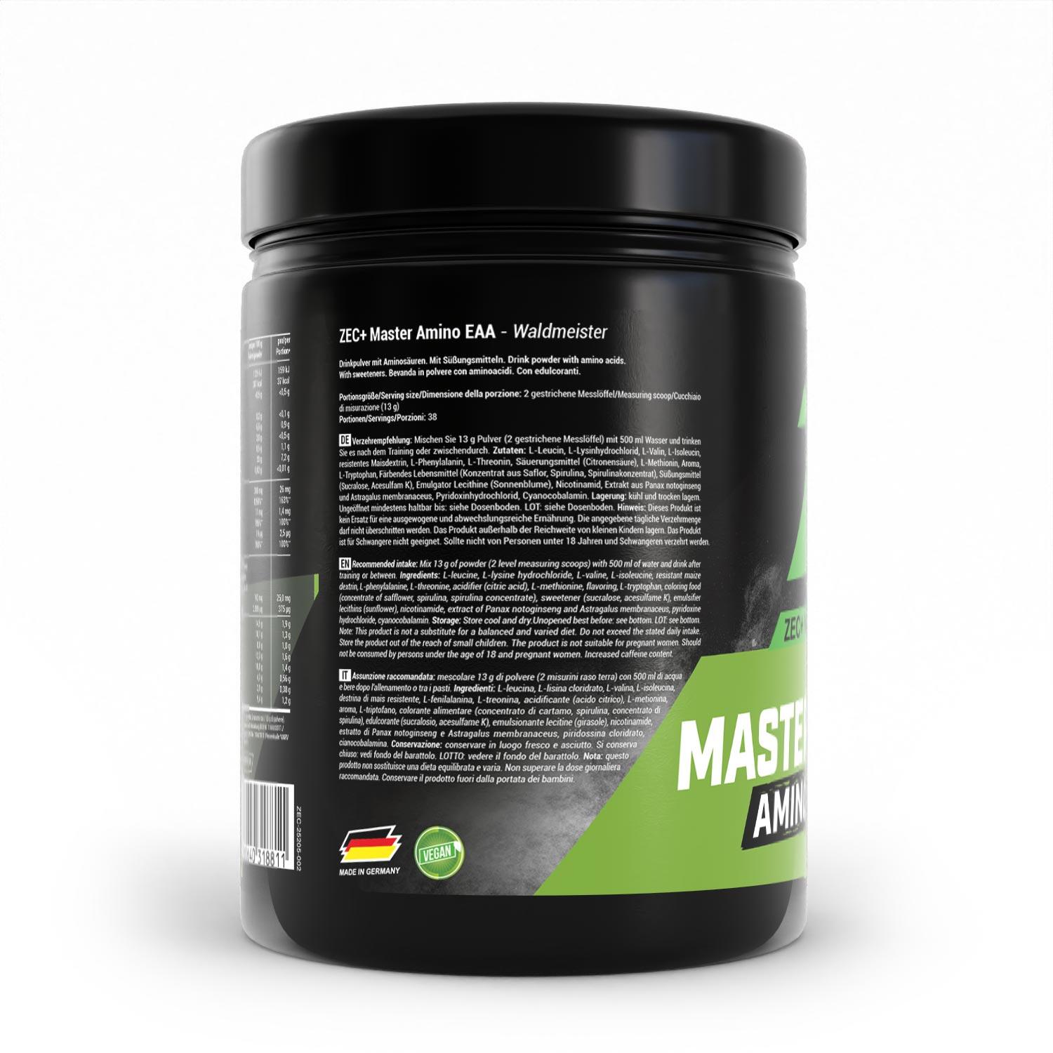 Zec+ Master Amino EAA Powder (500g) Woodruff - Acides aminés - EAA 3/4