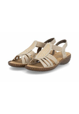 Sandalen rieker beige met elastische sluiting
