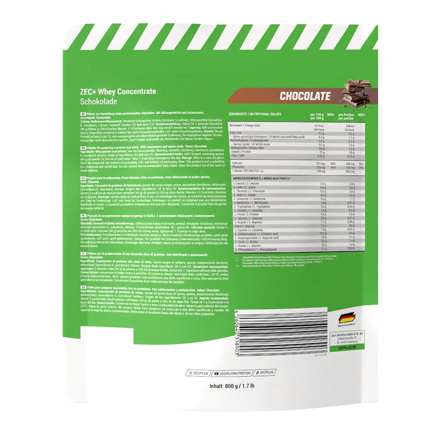 Zec+ Whey Concentrate (800g) Chocolate - Protéines 2/3