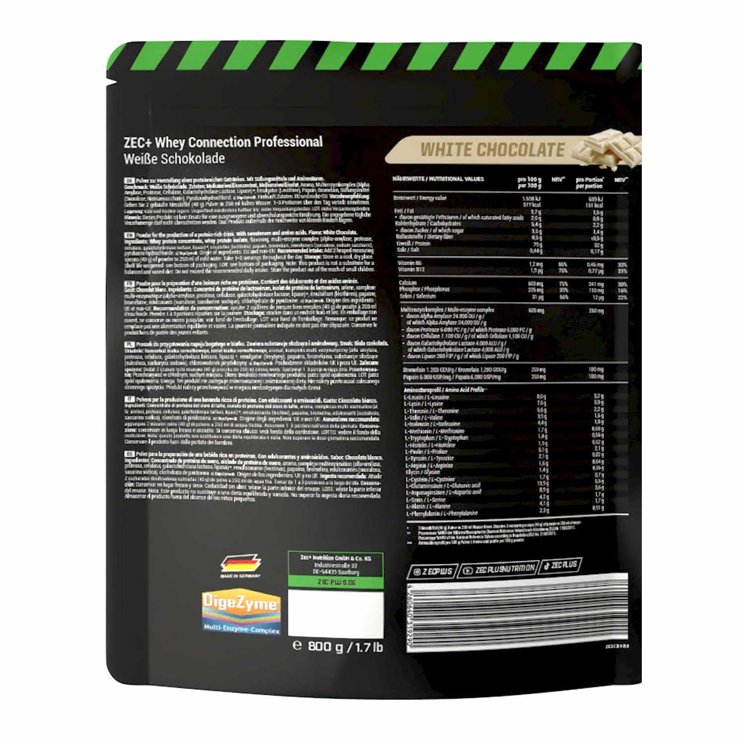 ZEC+ WHEY CONNECTION PROFESSIONAL 800g Weiße Schokolade 2/3