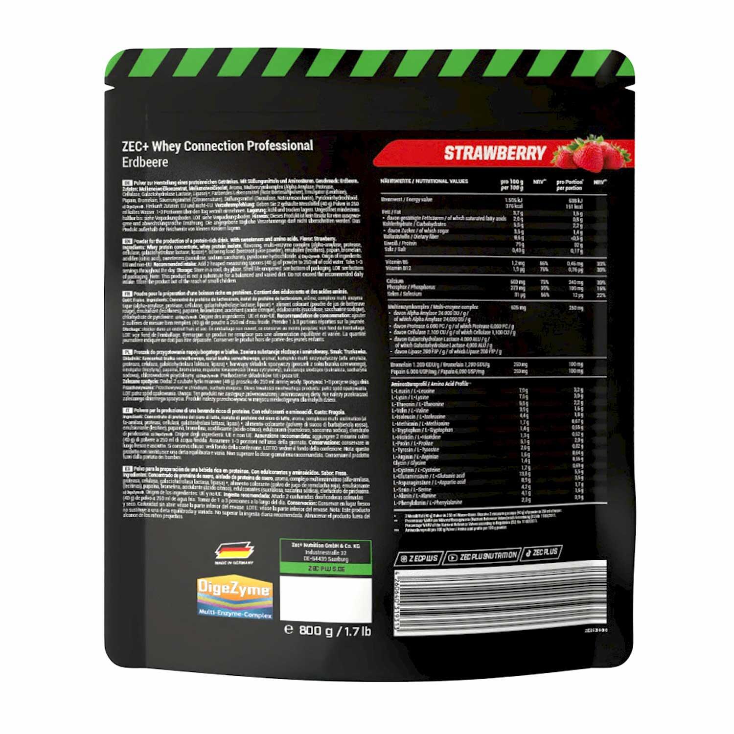 ZEC+ WHEY CONNECTION PROFESSIONAL 800g Erdbeere 2/3