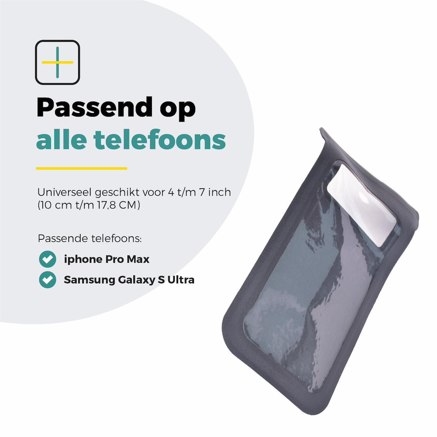 Voltano Telefoonhouder Fiets - Waterdicht - Zwart 5/7