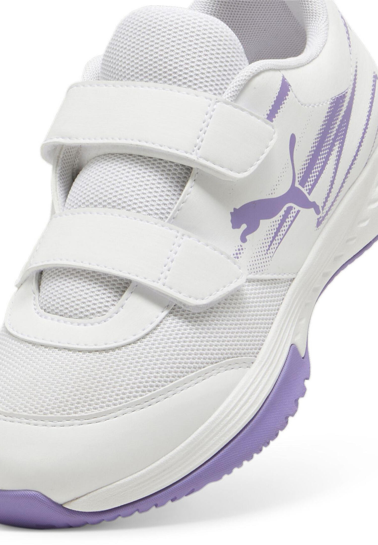 PUMA Varion II V Junior Kinder-Hallenschuhe 108106 04 Weiß-Lila 4/7