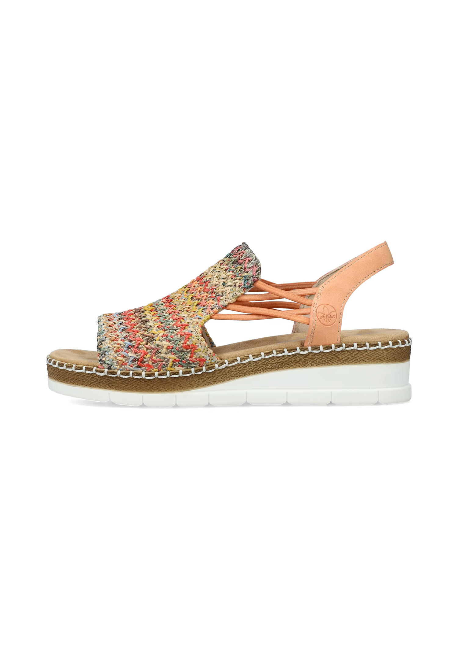 Sandales Rieker Flechtana à talon compensé multicolore 2/4