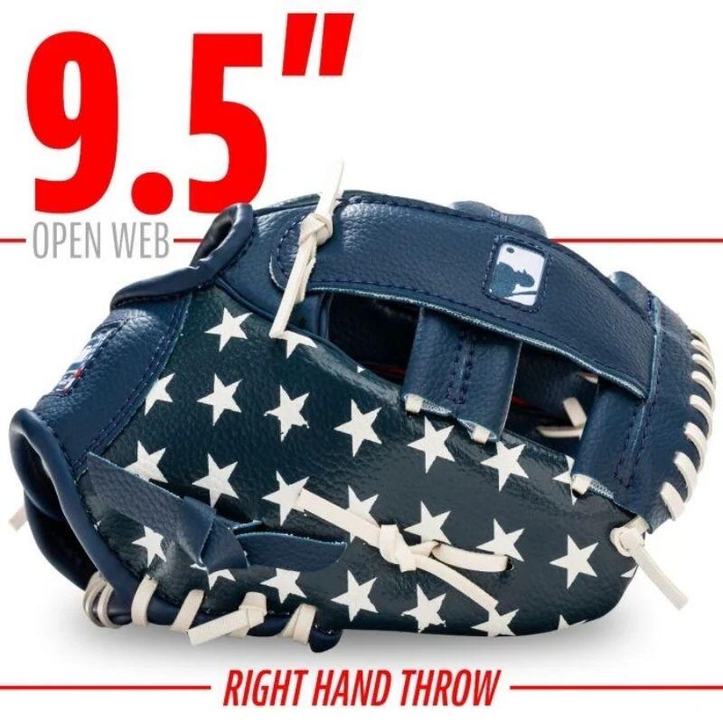 Franklin 22900 MLB Marineblau/Rot/Weiß 9,5 Zoll mit Ball Fang Links 4/5