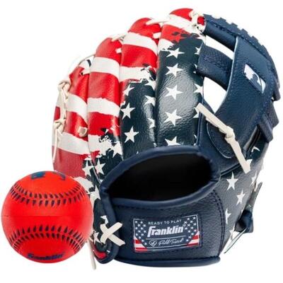 Franklin 22900 mlb marine/rood/wit 9.5 inch met bal links vangen