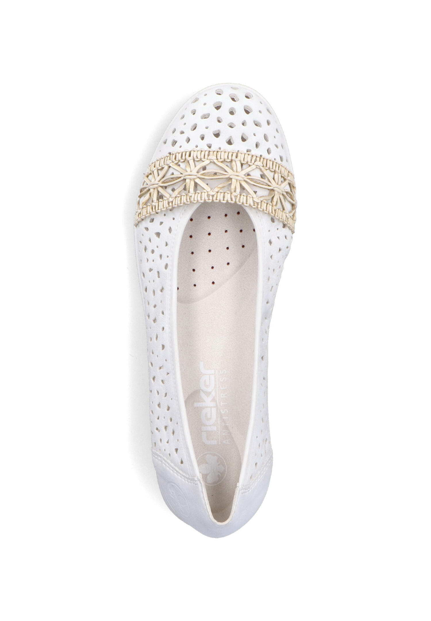 Rieker Damen Ballerina Halbschuhe Schuhe L3062-80 White 3/5
