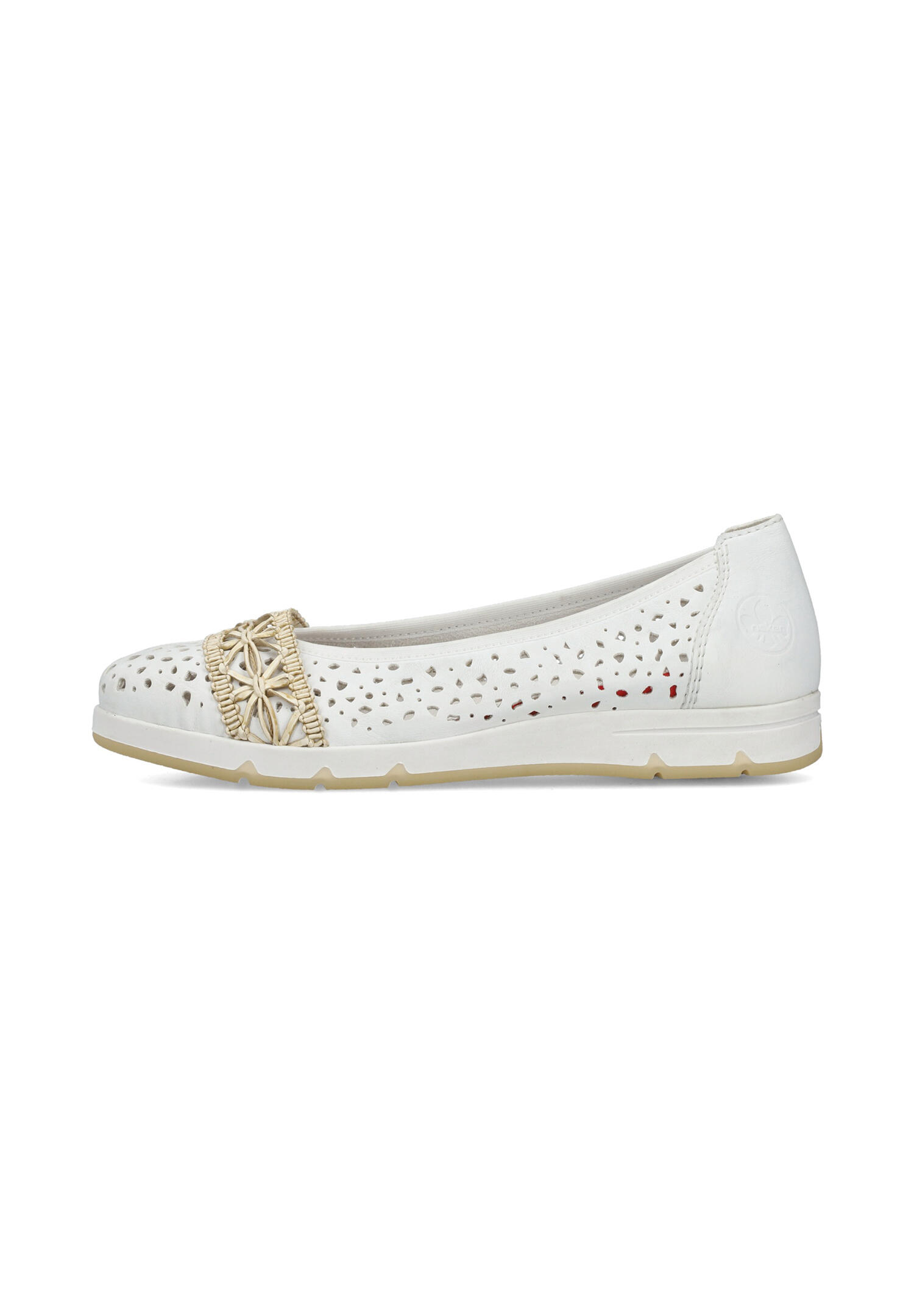 Rieker Damen Ballerina Halbschuhe Schuhe L3062-80 White 2/5