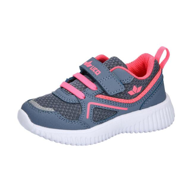 Chaussures De Sport Lico Bernie V Enfant – Velcro Pratique, Semelle Antidérapante, Bleu/Blanc/Orange – Pointure 28 EU
