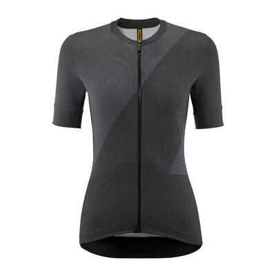 Mavic aksium graphic dames fietsshirt korte mouw grijs/zwart