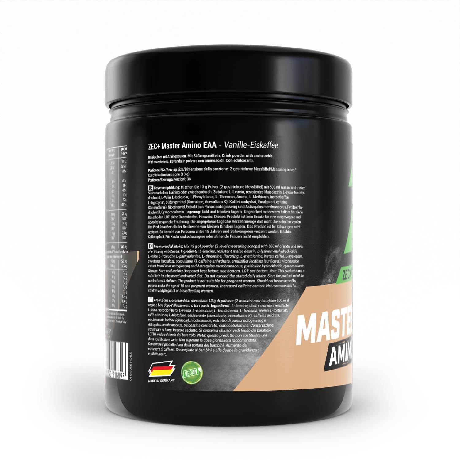 Zec+ Master Amino EAA Powder (500g) Vanilla Iced Coffee - Acides aminés - EAA 3/3
