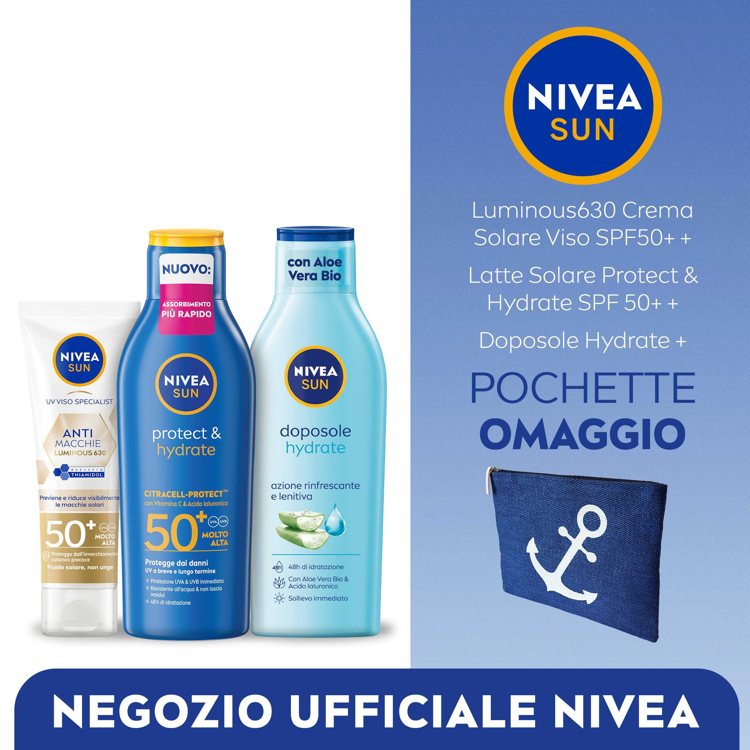NIVEA NIVEA SUN Set Solare Adulti con Luminous630 e SPF 50+