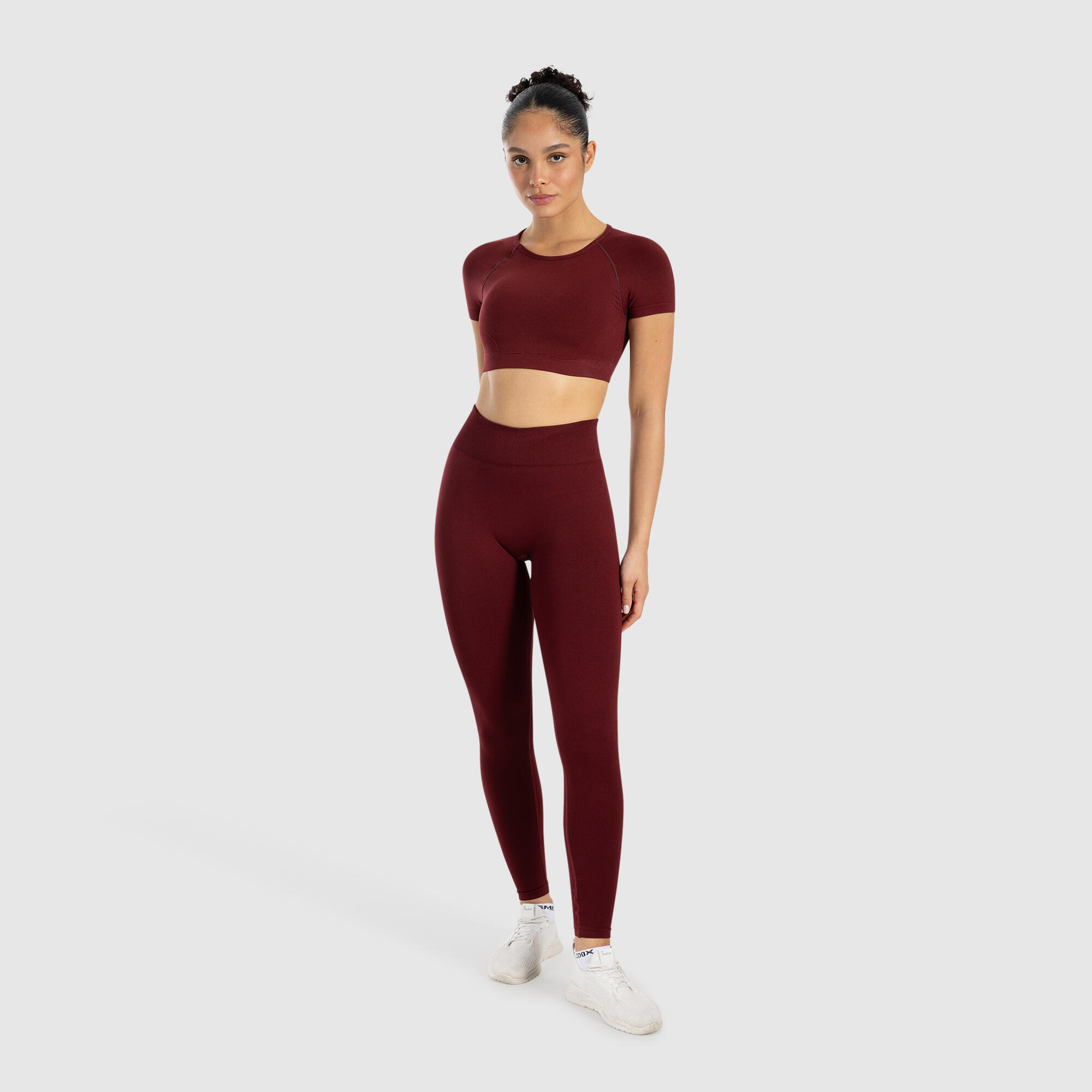 Damen Crop Shirt Soheli Bordeaux 3/5