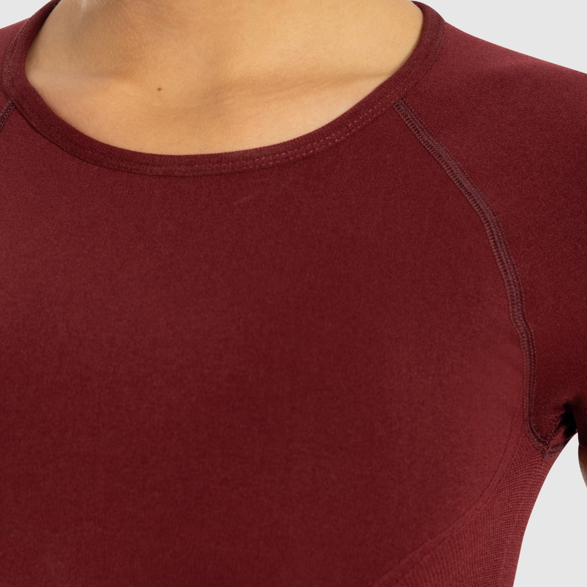Damen Crop Shirt Soheli Bordeaux 4/5