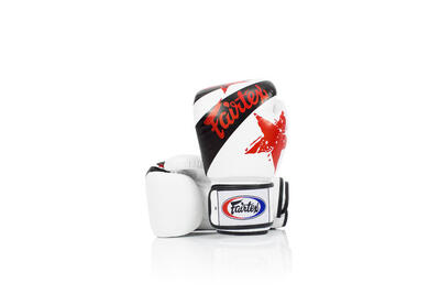 Fairtex BGV1-N Leder Boxhandschuhe - Nation Print Weiss 16 Unzen