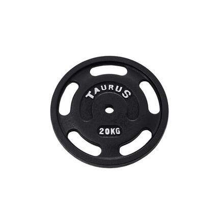 Taurus gietijzeren halterschijf met greep 15 kg, boring 28 mm