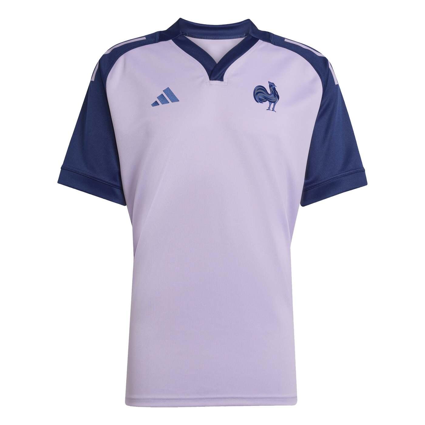 Maglia da allenamento Francia Rugby adidas lilla 3/7