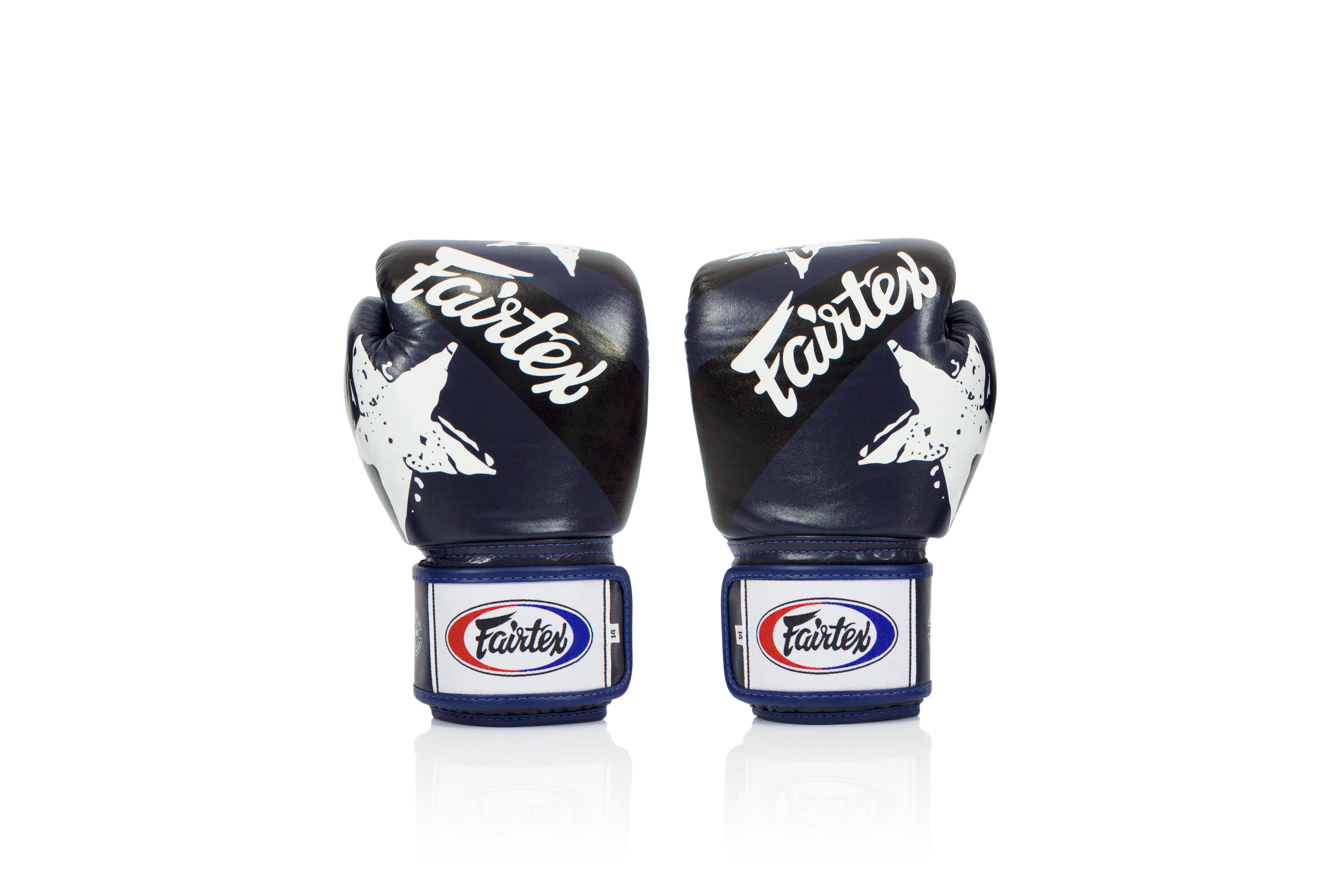 Fairtex BGV1-N Leder Boxhandschuhe - Nation Print Blau 16 Unzen 2/5