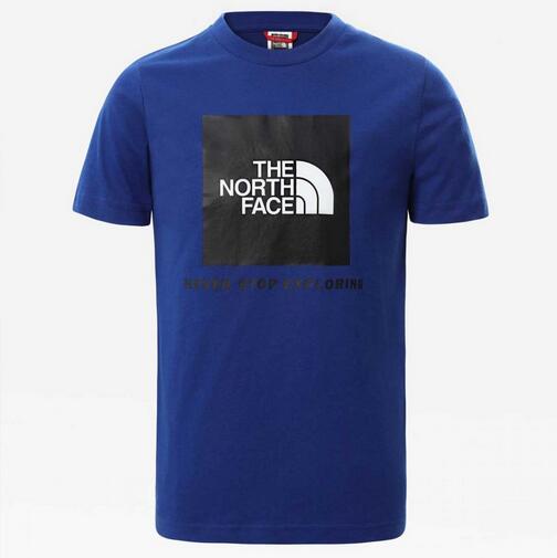 The North Face T-shirt Box Tee Bolt Blue da Bambini NF0A3BS2VA61 BLUE