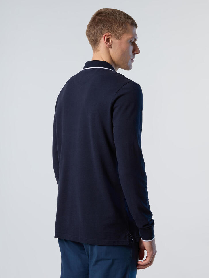 NORTH SAILS POLO LONG SLEEVE Niebieski