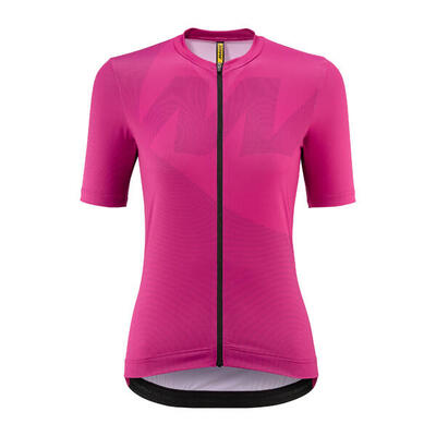 Mavic icon graphic dames fietsshirt korte mouw - roze, upf50+, 3 zakken