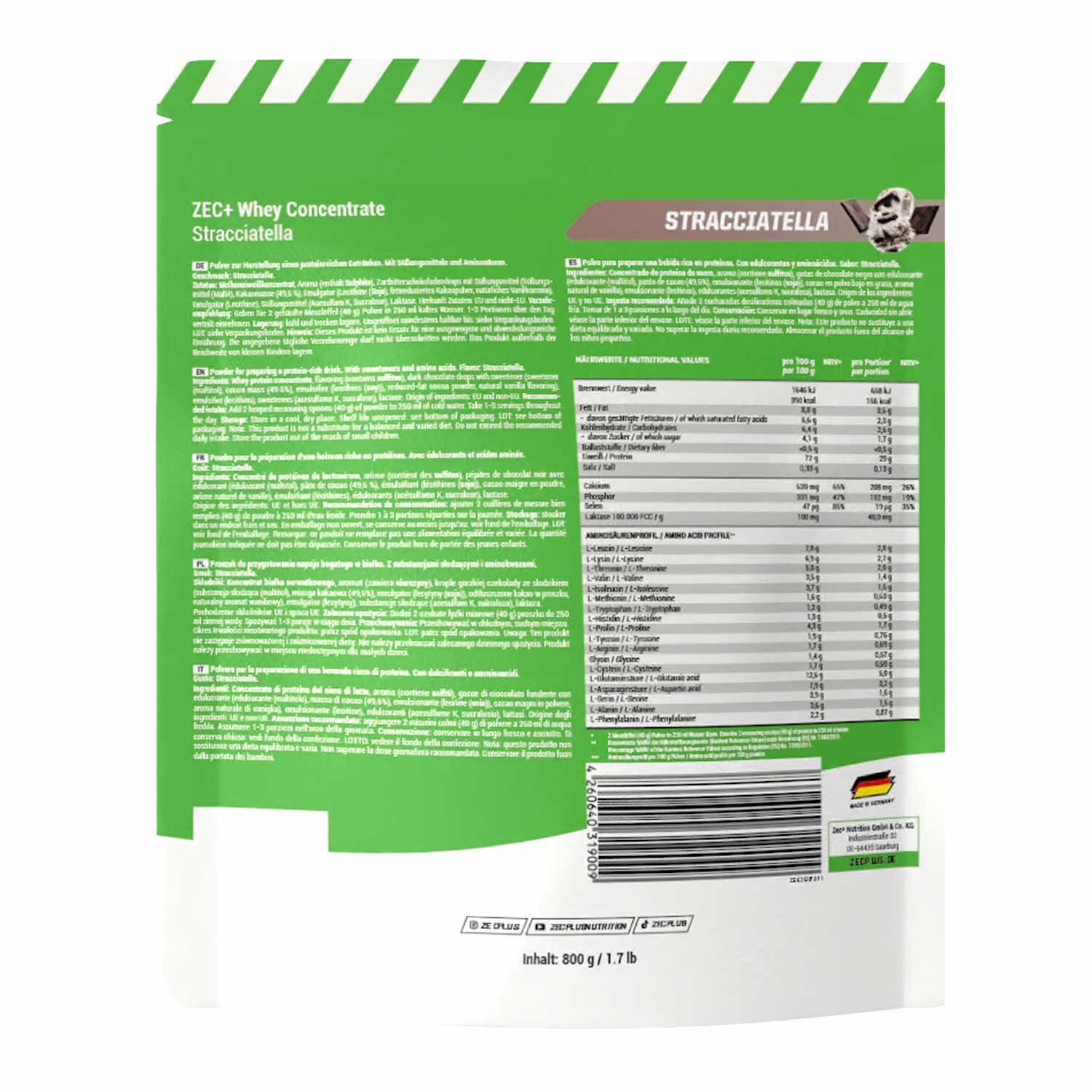 Zec+ Whey Concentrate (800g) Stracciatella - Proteine 2/3