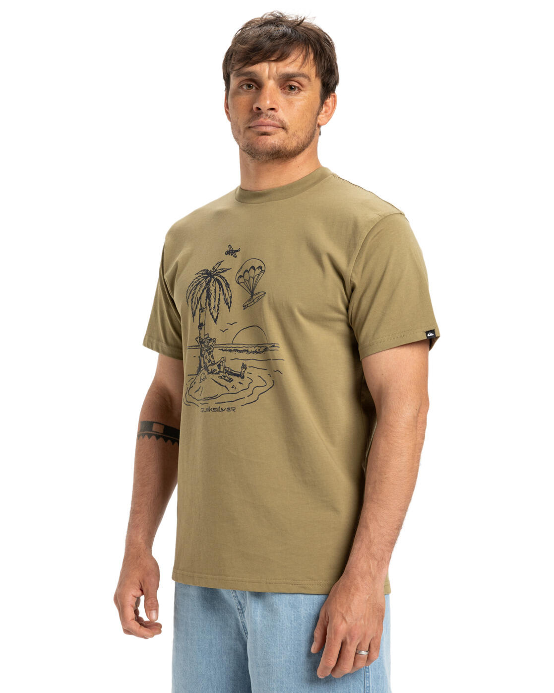 T-Shirt EV TUNED OUT Beige Herren 3/4