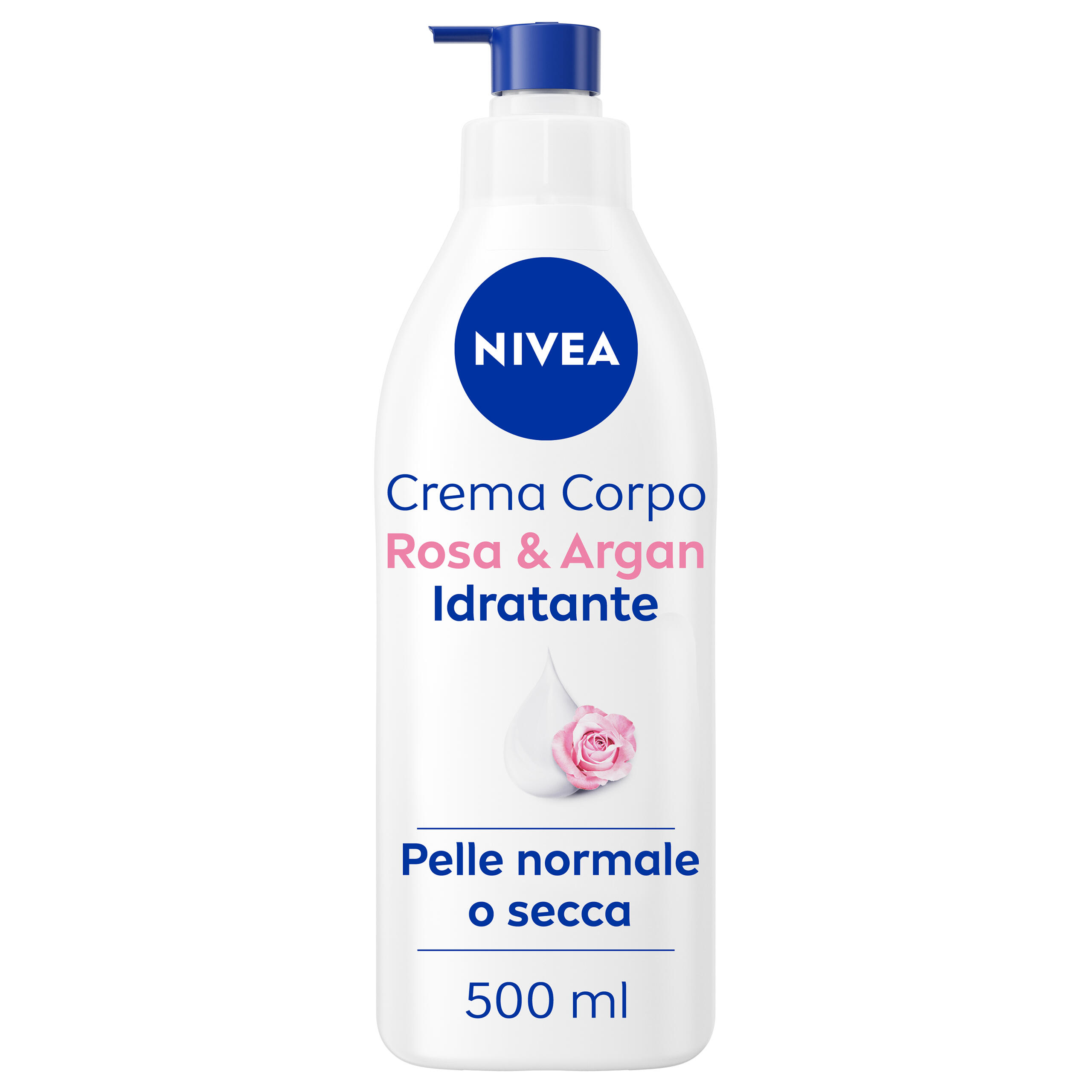 NIVEA NIVEA NBODY Rosa e Argan Pump 500ml - Cura Nutriente per la Pelle