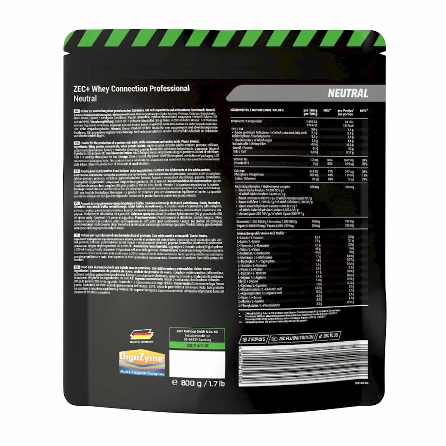 Zec+ Whey Connection Professional (800g) Neutral - Proteine 2/3