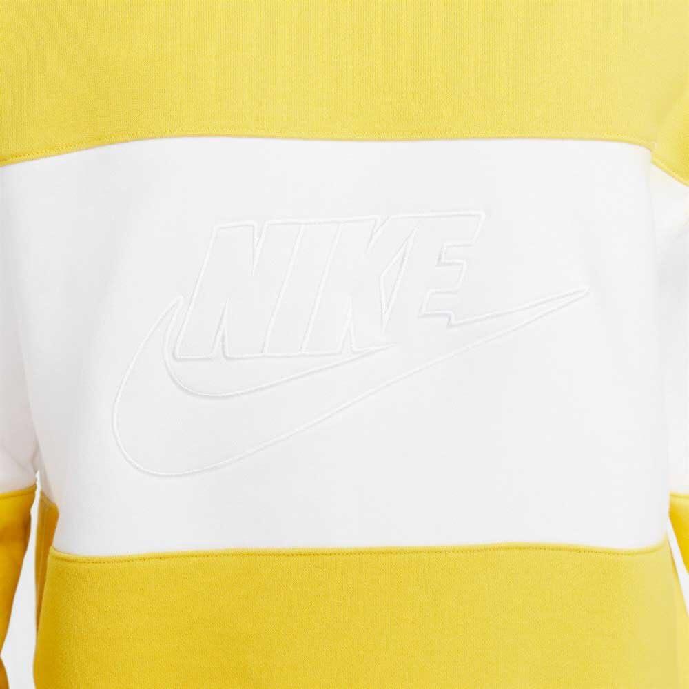 Sweat homme Nike Club col rond — jaune soufre/blanc, L 3/5
