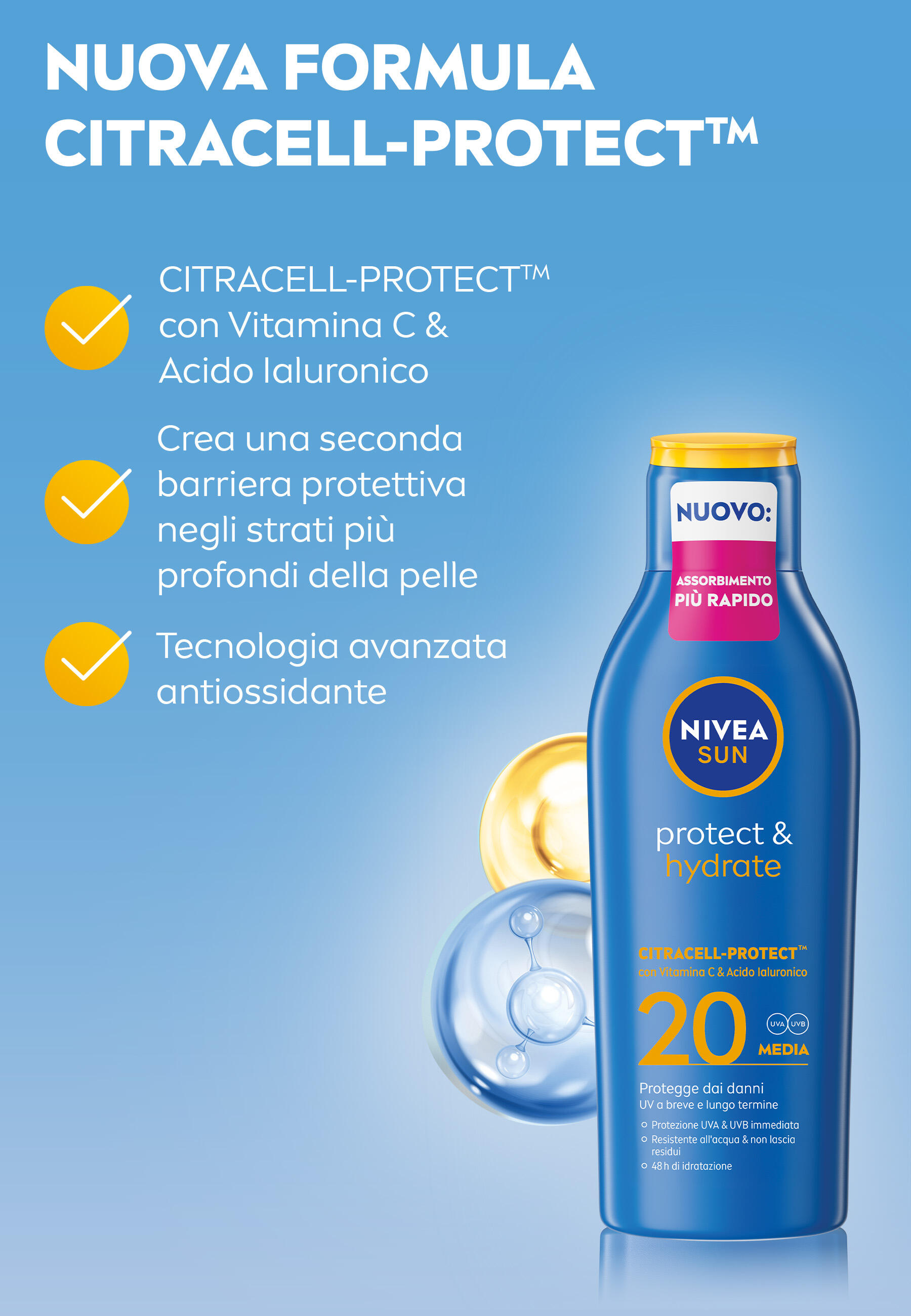 NIVEA SUN Beschermende & Hydraterende Zonnemelk SPF 20 200 ml 2/5