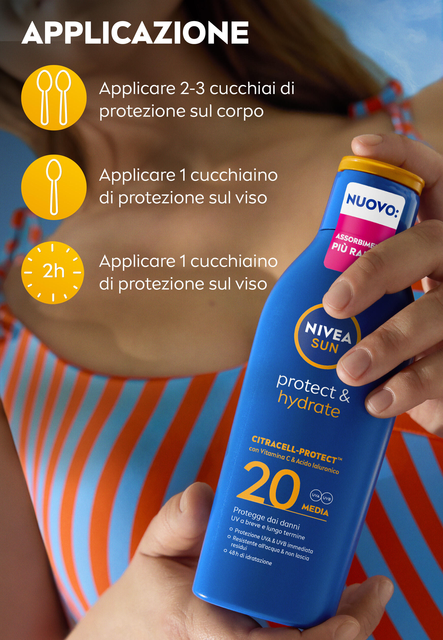NIVEA SUN Beschermende & Hydraterende Zonnemelk SPF 20 200 ml 4/5