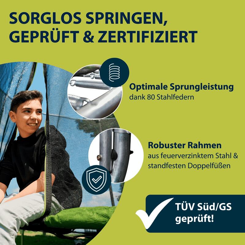 Trampolin Fabulous 400V mit Sicherheitsnetz 5/7