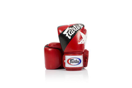 Fairtex BGV1-N Leder Boxhandschuhe - Nation Print Rot 12 Unzen