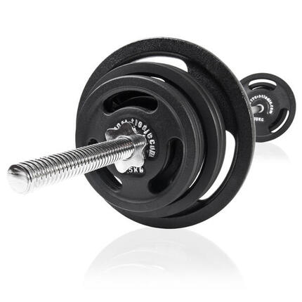 Halterset 60 kg | Lange halter 180 cm + 30 mm schijven (totaal 120 kg)