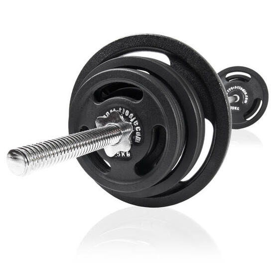 Halterset 60 kg | Lange halter 180 cm + 30 mm schijven (totaal 120 kg)