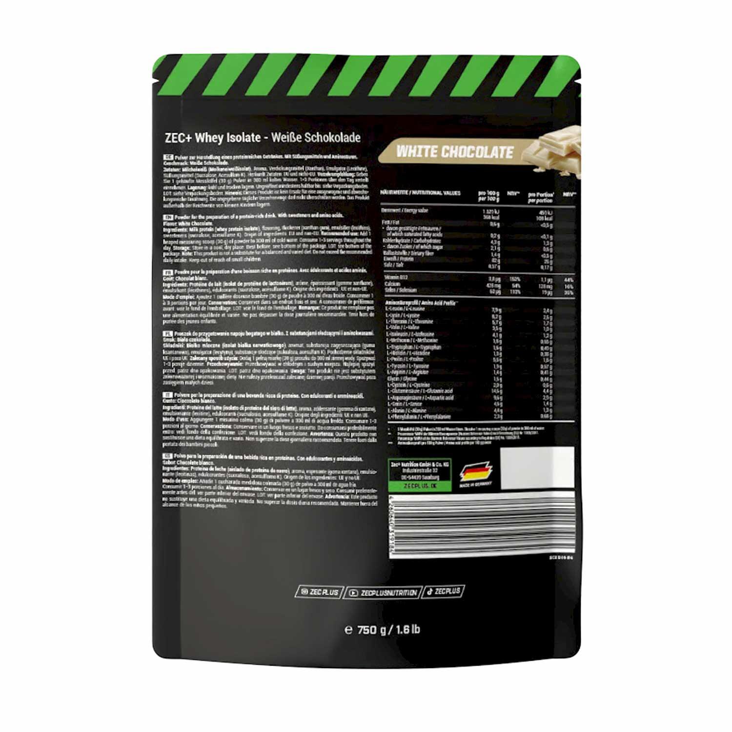 Zec+ Whey Isolate (750g) White Chocolate - Protéines 2/3