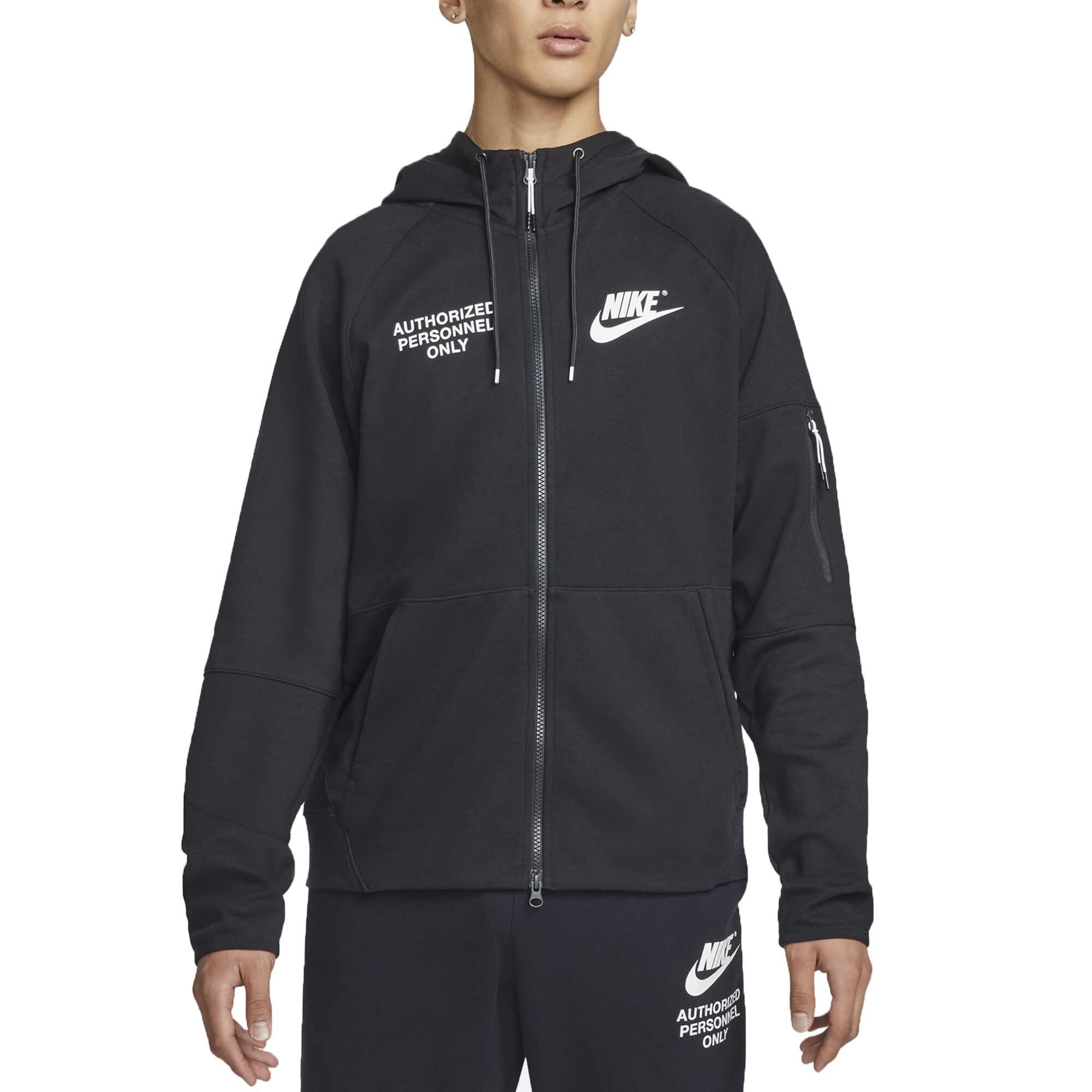 Sweat à capuche Nike pour hommes avec zip, noir, taille XL 1/3