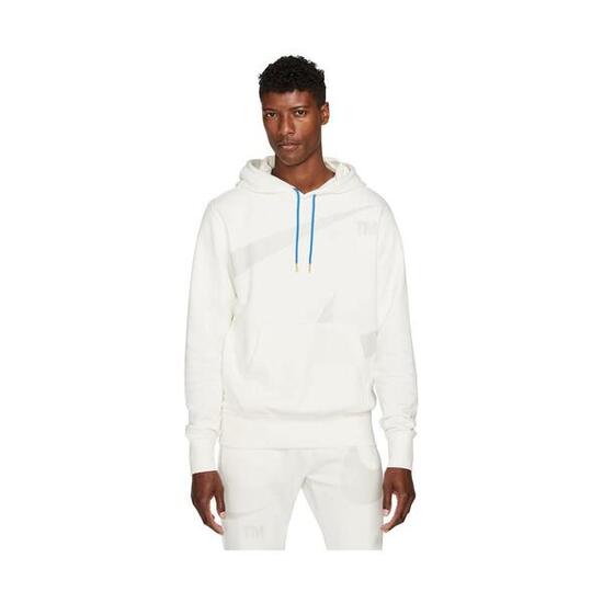 Felpa con Cappuccio Nike Swoosh Bianco da Uomo Taglia L