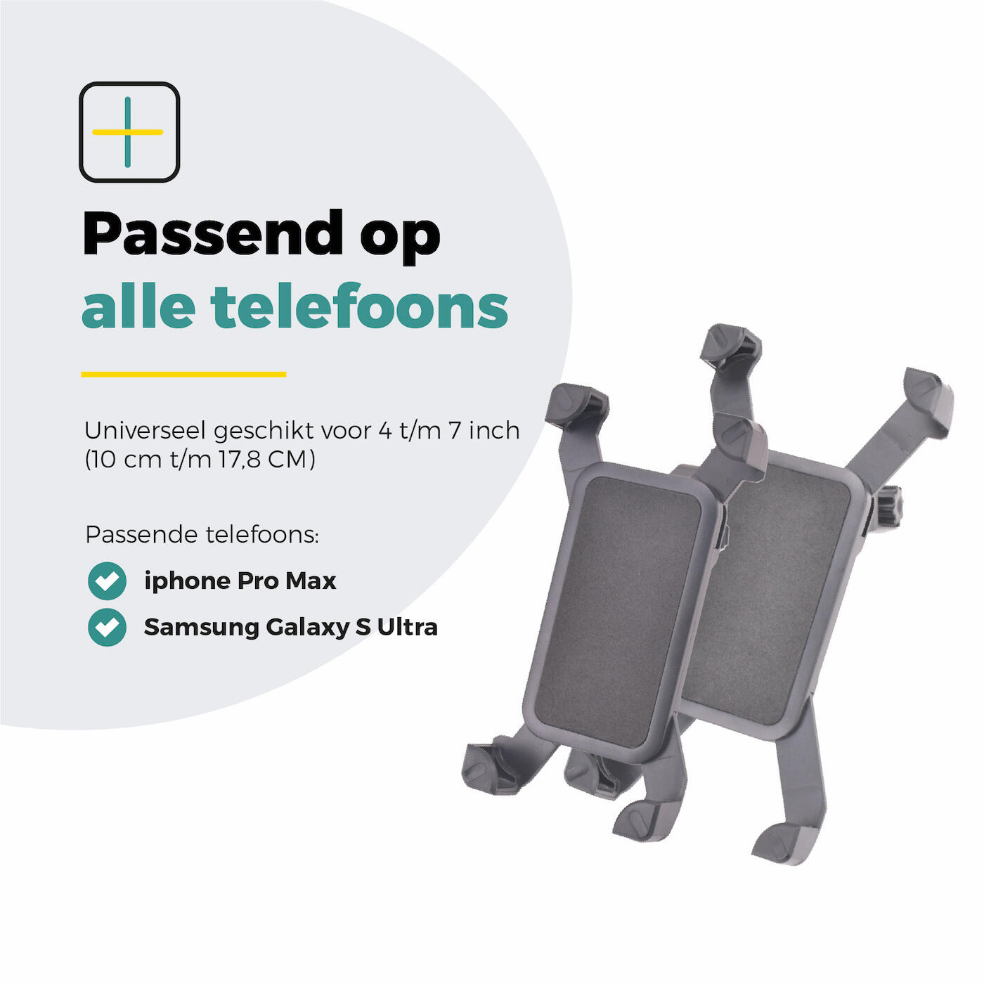 Voltano Telefoonhouder Fiets - 360 Graden Draaibaar - Zwart 4/7